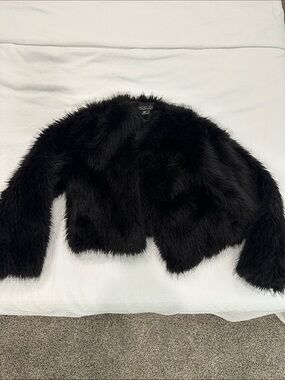 Rachel Zoe Black Faux Fur Jacket